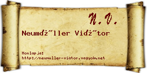 Neumüller Viátor névjegykártya